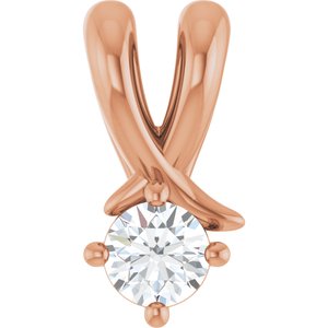 10K Rose Gold 3.2 mm Round Pendant Mounting