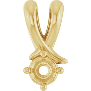18K Yellow Gold 3.2 mm Round Pendant Mounting – image 2