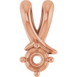 10K Rose Gold 3.2 mm Round Pendant Mounting – image 2