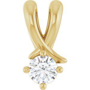 14K Yellow Gold 3.2 mm Round Pendant Mounting