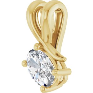 14K Yellow Gold 6x4 mm Oval Pendant Mounting – image 3