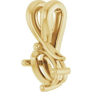 14K Yellow Gold 6x4 mm Oval Pendant Mounting – image 4