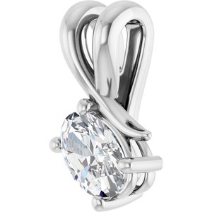 10K White Gold 6x4 mm Oval Pendant Mounting – image 3