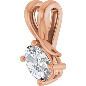 14K Rose Gold 6x4 mm Oval Pendant Mounting – image 3