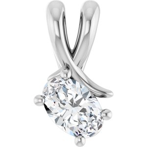 10K White Gold 6x4 mm Oval Pendant Mounting