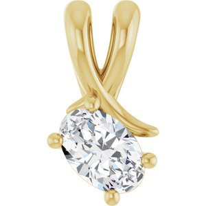 10K Yellow Gold 6x4 mm Oval Pendant Mounting