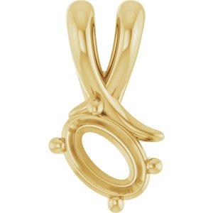10K Yellow Gold 6x4 mm Oval Pendant Mounting – image 2