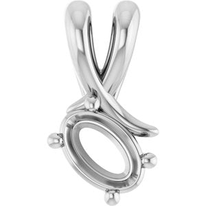 Continuum Sterling Silver 6x4 mm Oval Pendant Mounting – image 2