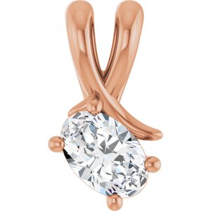 14K Rose Gold 6x4 mm Oval Pendant Mounting