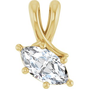 10K Yellow Gold 8.5x4.5 mm Marquise Pendant Mounting