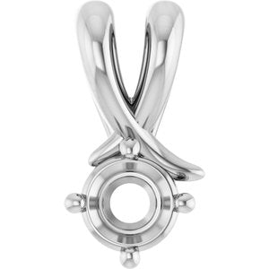 14K X1 White Gold 4.1 mm Round Pendant Mounting – image 2
