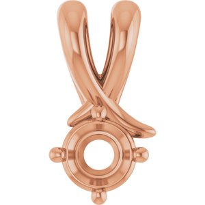18K Rose Gold 4.1 mm Round Pendant Mounting – image 2