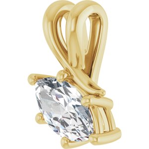18K Yellow Gold 8.5x4.5 mm Marquise Pendant Mounting – image 3