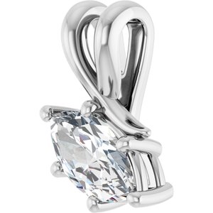 14K White Gold 8.5x4.5 mm Marquise Pendant Mounting – image 3