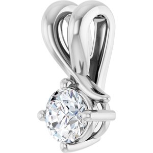 10K White Gold 4.1 mm Round Pendant Mounting – image 3