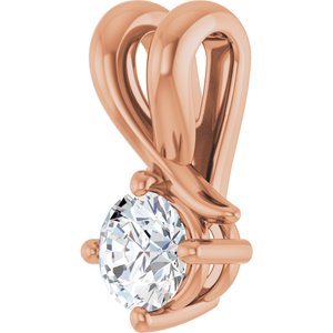 10K Rose Gold 4.1 mm Round Pendant Mounting – image 3