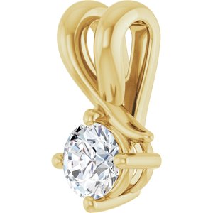 14K Yellow Gold 4.1 mm Round Pendant Mounting – image 3