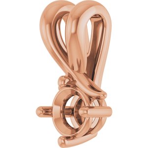 10K Rose Gold 4.1 mm Round Pendant Mounting – image 4