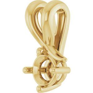 10K Yellow Gold 4.1 mm Round Pendant Mounting – image 4