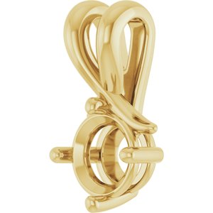 14K Yellow Gold 5.8 mm Round Pendant Mounting – image 4