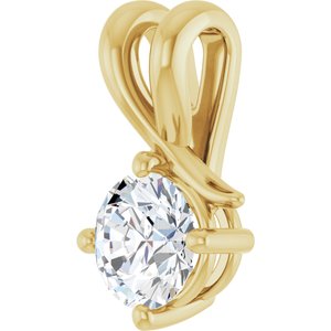 18K Yellow Gold 5.8 mm Round Pendant Mounting – image 3