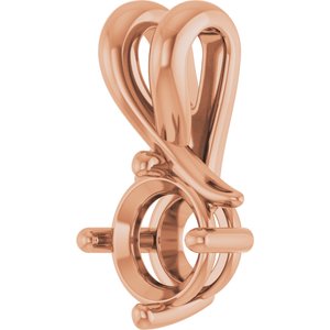 14K Rose Gold 5.8 mm Round Pendant Mounting – image 4