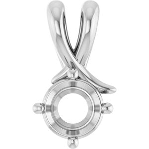 18K White Gold 5.8 mm Round Pendant Mounting – image 2