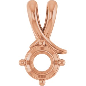 10K Rose Gold 5.8 mm Round Pendant Mounting – image 2