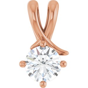 14K Rose Gold 5.8 mm Round Pendant Mounting