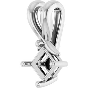 14K X1 White Gold 3.75 mm Square Pendant Mounting – image 4