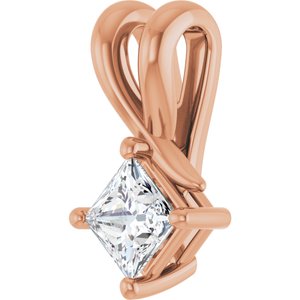 10K Rose Gold 3.75 mm Square Pendant Mounting – image 3