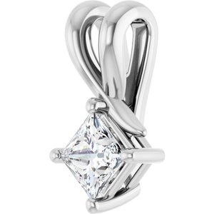 14K White Gold 3.75 mm Square Pendant Mounting – image 3