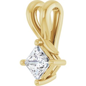 18K Yellow Gold 3.75 mm Square Pendant Mounting – image 3