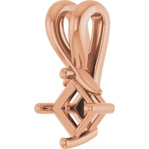 18K Rose Gold 3.75 mm Square Pendant Mounting – image 4