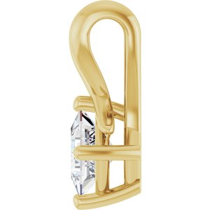 18K Yellow Gold 3.75 mm Square Pendant Mounting – image 5