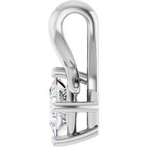 14K X1 White Gold 3.75 mm Square Pendant Mounting – image 5