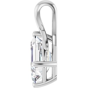 10K White Gold 10x7 mm Emerald Pendant Mounting – image 5