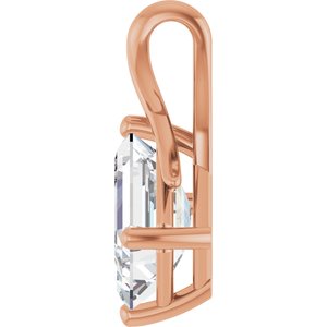 14K Rose Gold 10x7 mm Emerald Pendant Mounting – image 5