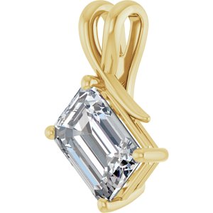 10K Yellow Gold 10x7 mm Emerald Pendant Mounting – image 3