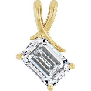 10K Yellow Gold 10x7 mm Emerald Pendant Mounting