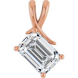 18K Rose Gold 10x7 mm Emerald Pendant Mounting