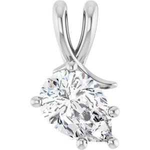 10K White Gold 10x7 mm Pear Pendant Mounting