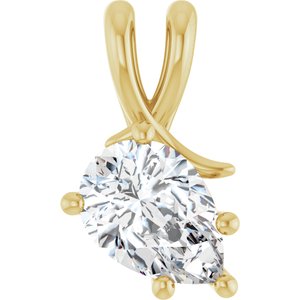 18K Yellow Gold 10x7 mm Pear Pendant Mounting