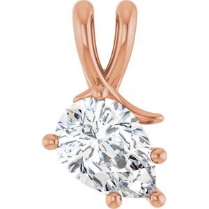 10K Rose Gold 10x7 mm Pear Pendant Mounting