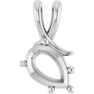 Sterling Silver 10x7 mm Pear Pendant Mounting – image 2