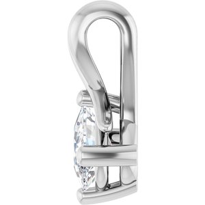 14K White Gold 6x4 mm Elongated Cushion Pendant Mounting – image 5