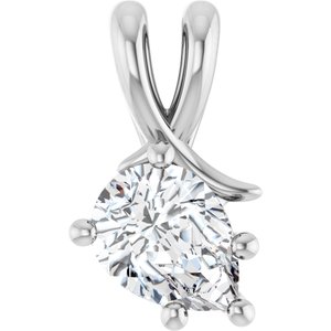14K White Gold 8x6 mm Pear Pendant Mounting
