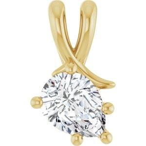 18K Yellow Gold 8x6 mm Pear Pendant Mounting