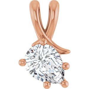 14K Rose Gold 8x6 mm Pear Pendant Mounting