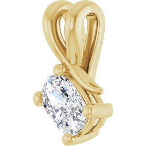 10K Yellow Gold 6x4 mm Elongated Cushion Pendant Mounting – image 3
